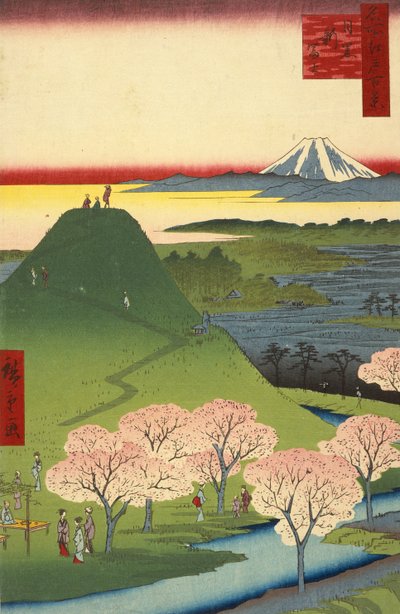 Nuovo Fuji, Meguro, dalla serie Cento vedute famose di Edo da Utagawa Hiroshige